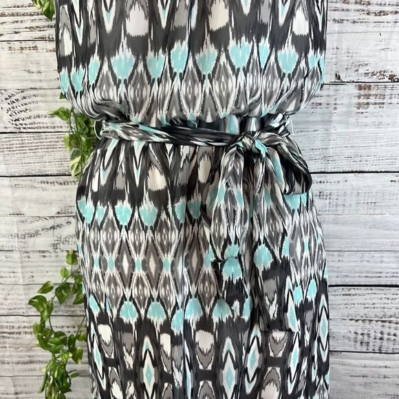 Robbie Bee Dress size 8 Blue Gray Sheer Straight Above Knee Wedding Guest Dinner - Picture 8 of 16